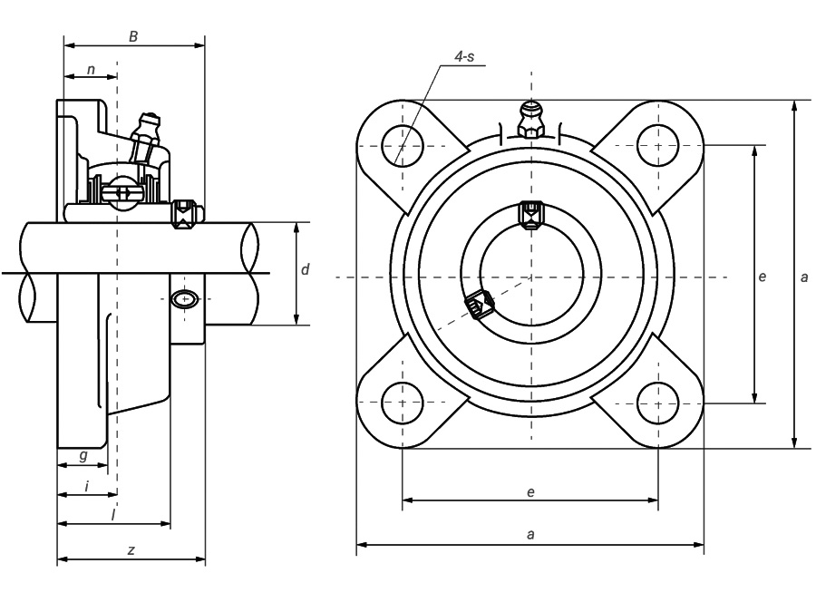 Подшипниковый узел UCF 208 (F 208 + UC208)
